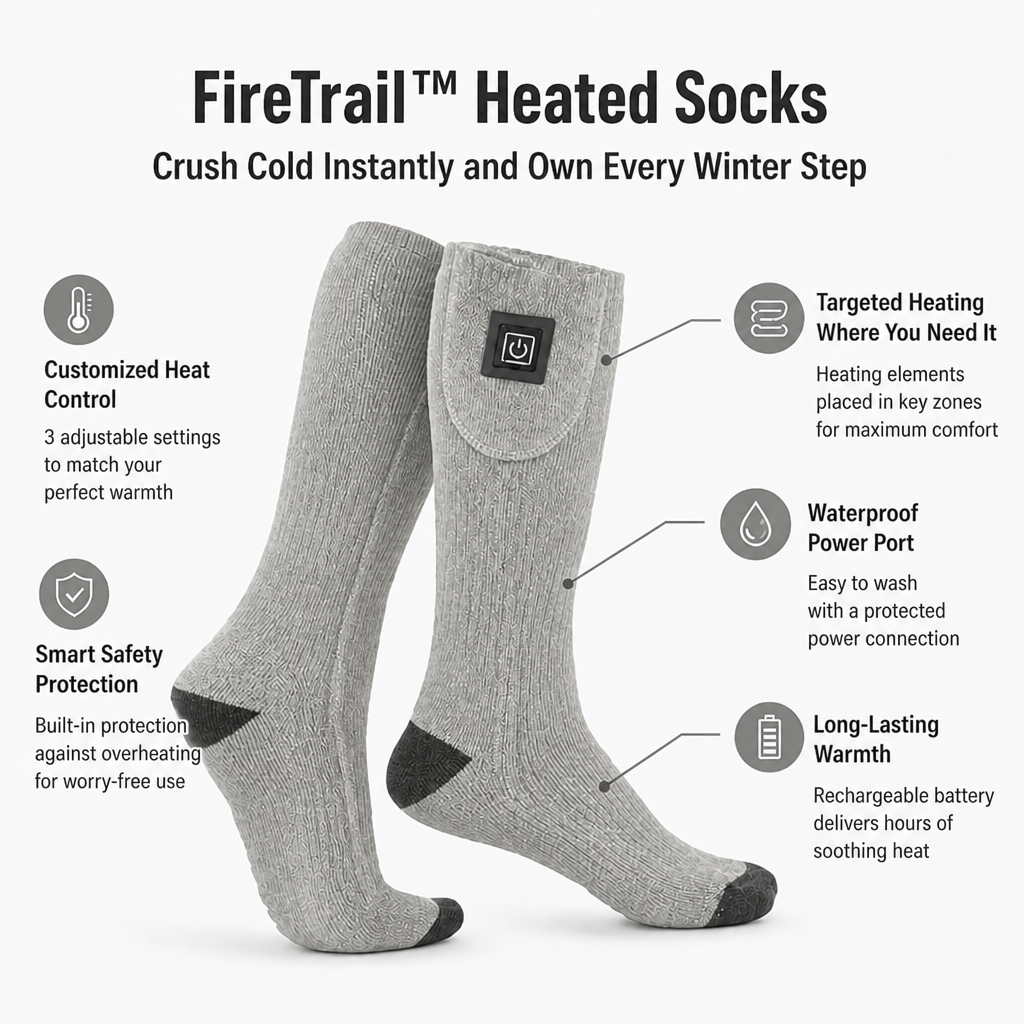 FireTrail™ Heated Socks — Crush Cold Instantly and Own Every Winter Step