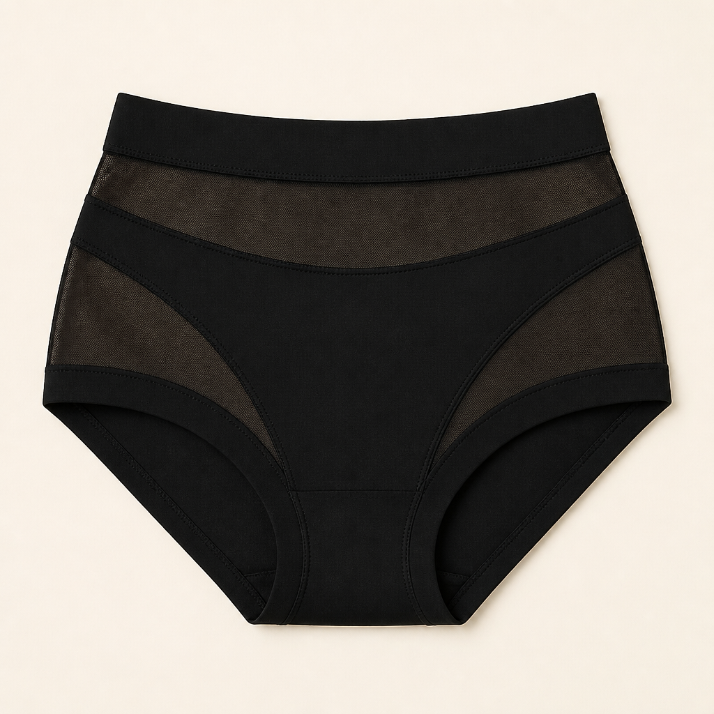 PureForte™ – High-Waist Sculpting Mesh Brief with Antibacterial Silk Gusset