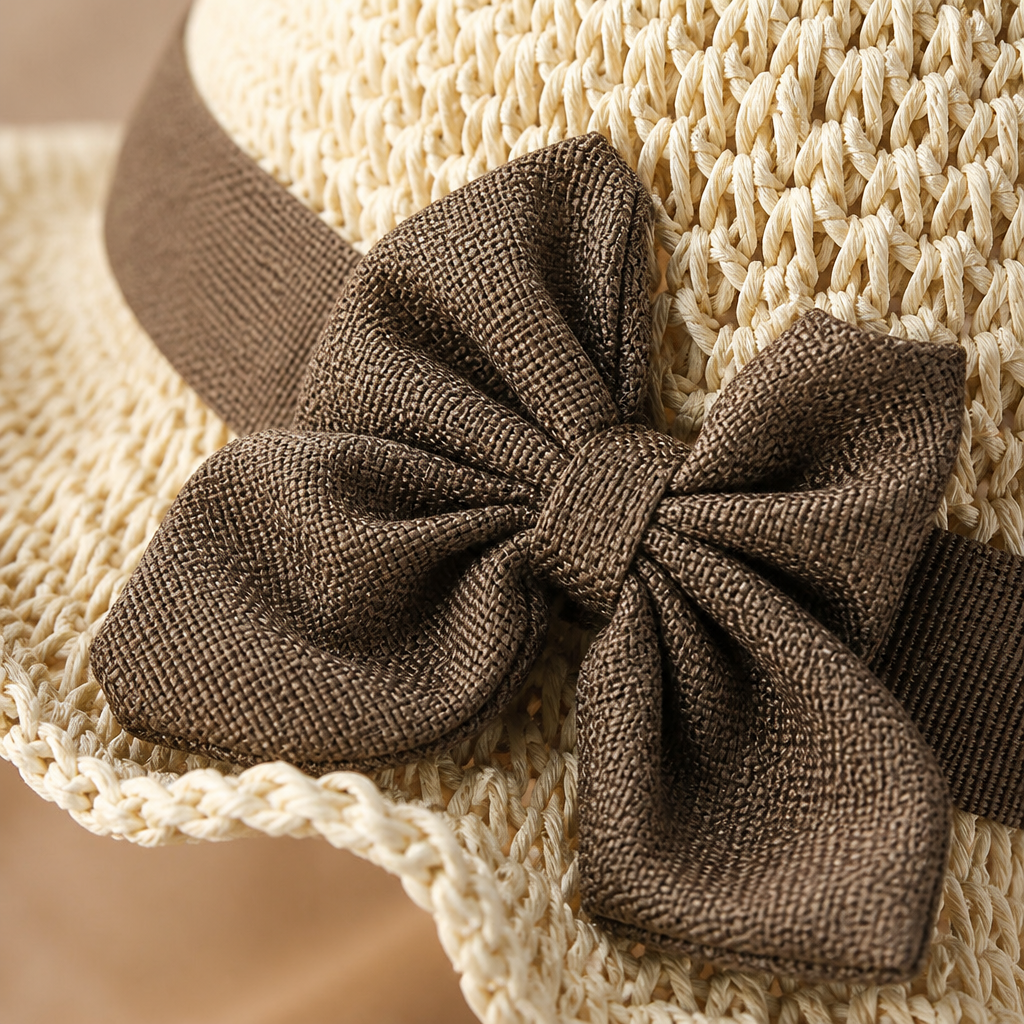 SunSway™ – Packable Woven Straw Sun Hat with Bow Detail