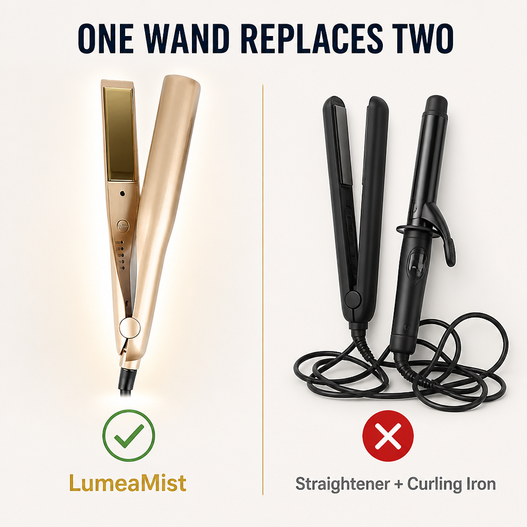 LumeaMist™ — Straighten, Curl & Skip the Second Hot Tool in 10 Minutes