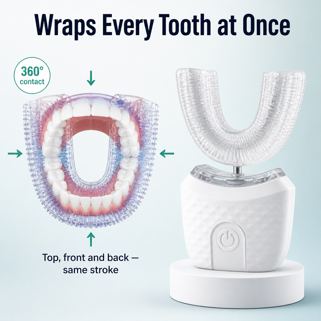 RadiancePulse™ — Clean Every Tooth Hands-Free in 45 Seconds Flat