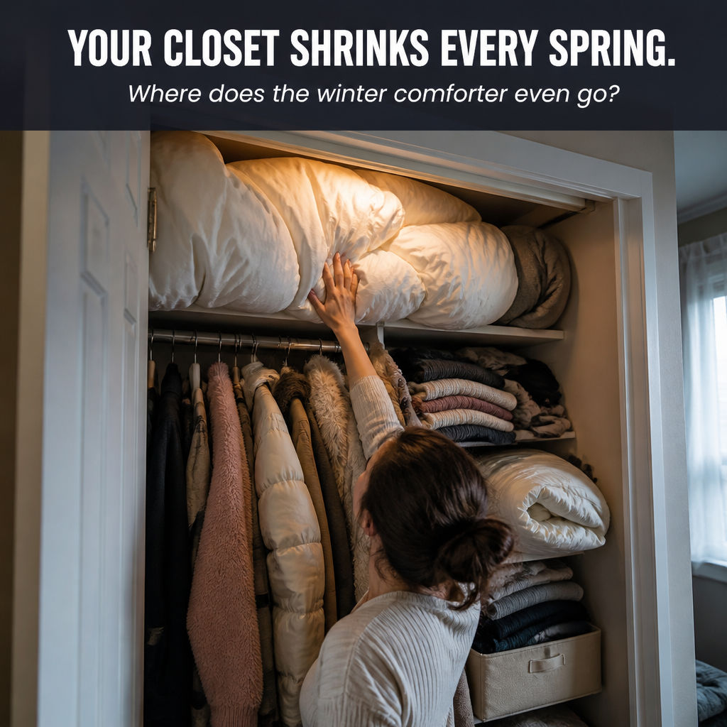 SwiftSpace™ — Compress Comforters, Coats & Bedding to a Fifth Their Size, Pump-Free