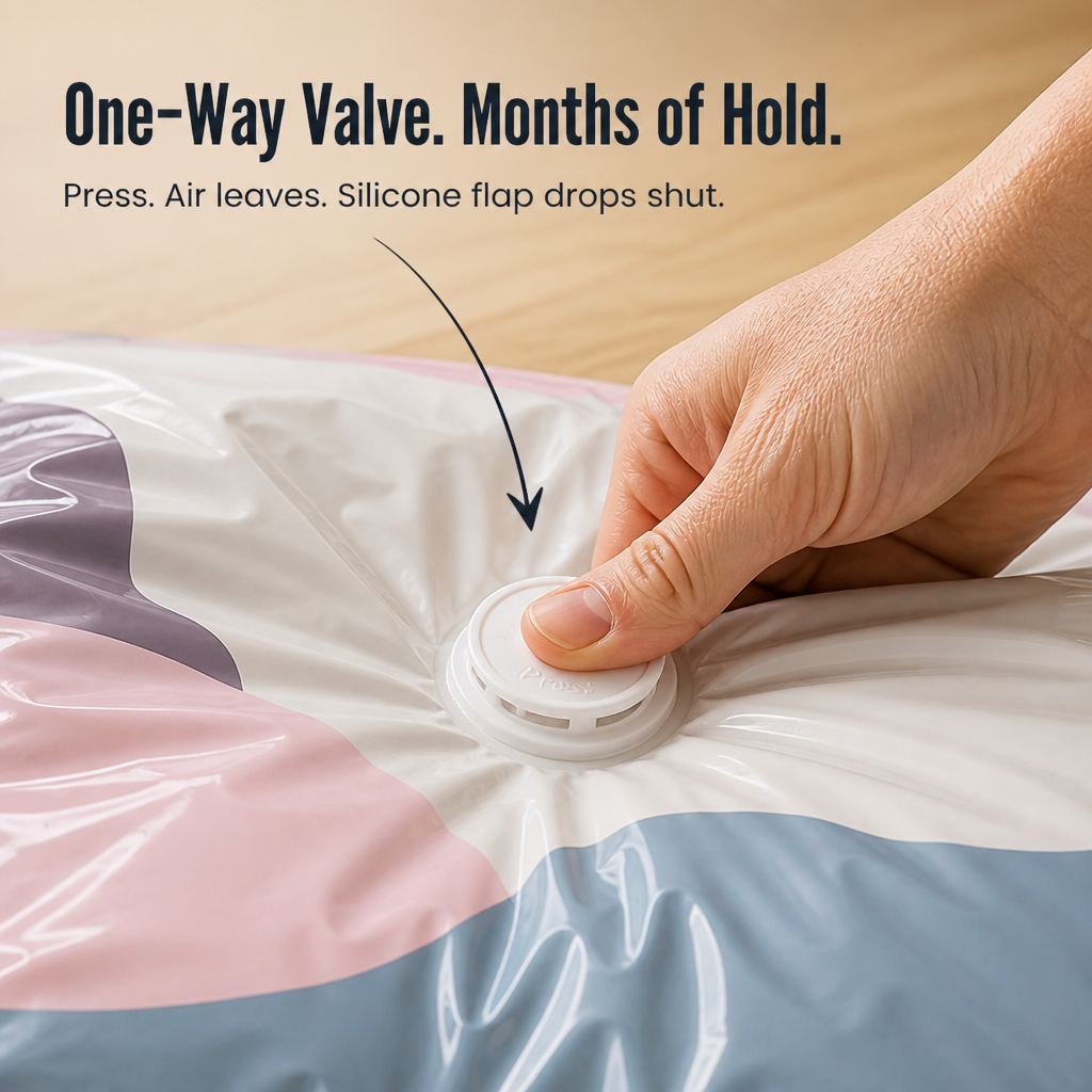 SwiftSpace™ — Compress Comforters, Coats & Bedding to a Fifth Their Size, Pump-Free