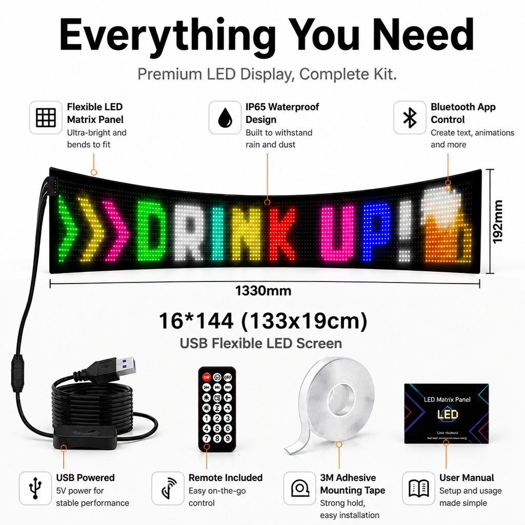 Vyzora™ Matrix LED Screen — Make Your Ride Impossible to Ignore, Anytime, Anywhere
