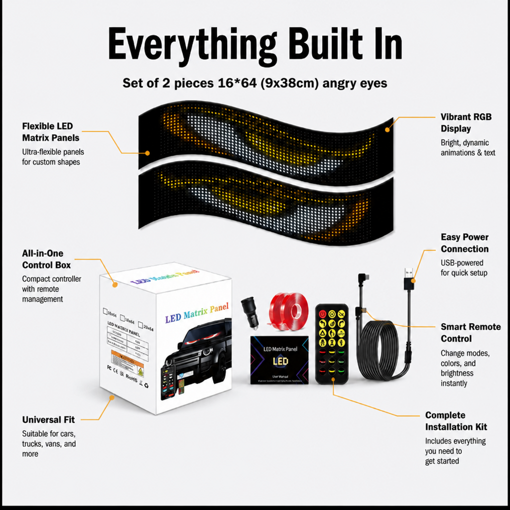 Vyzora™ Matrix LED Screen — Make Your Ride Impossible to Ignore, Anytime, Anywhere