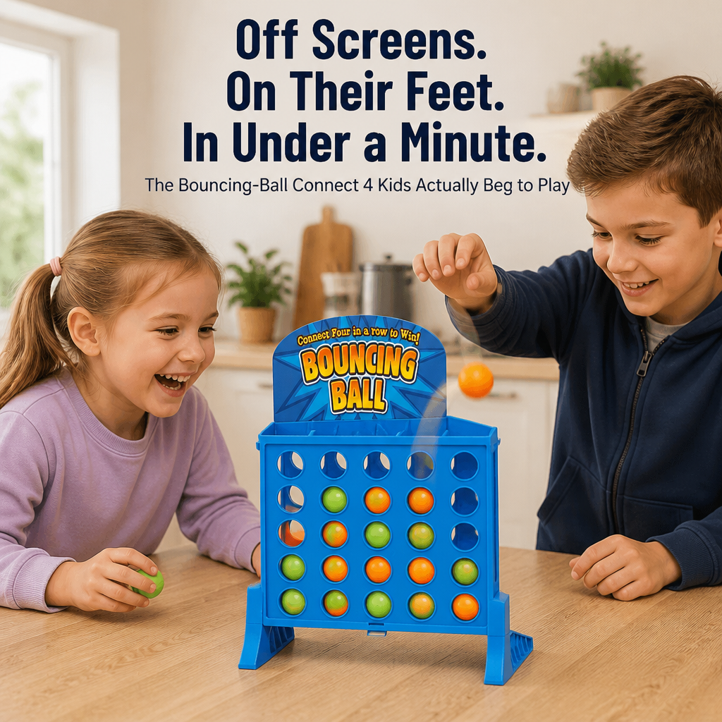 AimVenture™ — Bounce-Shoot Connect 4 That Gets Kids Off Screens and Laughing Loud