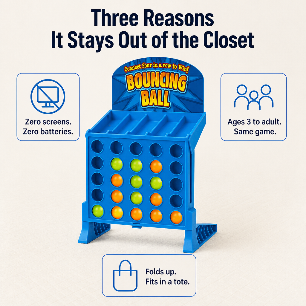 AimVenture™ — Bounce-Shoot Connect 4 That Gets Kids Off Screens and Laughing Loud