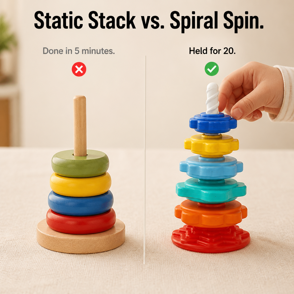TwirliPlay™ — Spin Rainbow Discs Down a Spiral Pole Toddlers Can't Put Down
