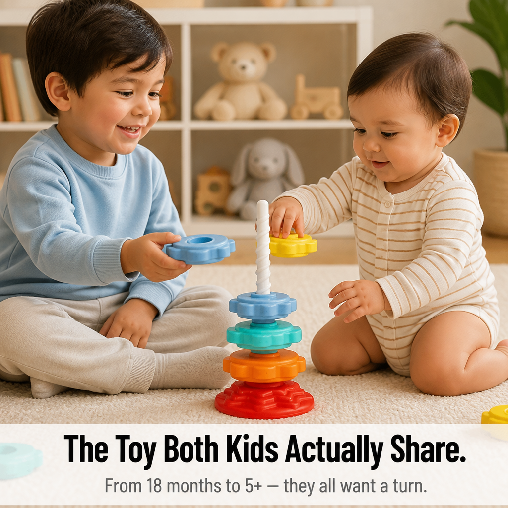 TwirliPlay™ — Spin Rainbow Discs Down a Spiral Pole Toddlers Can't Put Down