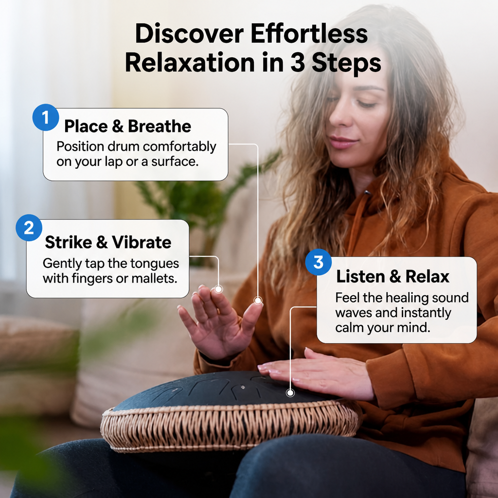 SereniTone™ Steel Tongue Drum — Instantly Melt Stress and Unlock Your Creative Flow