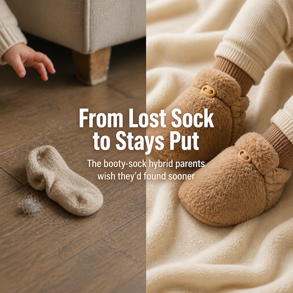 TinyTreadz™ — Cozy Up Tiny Feet With Plush Booties That Actually Stay On