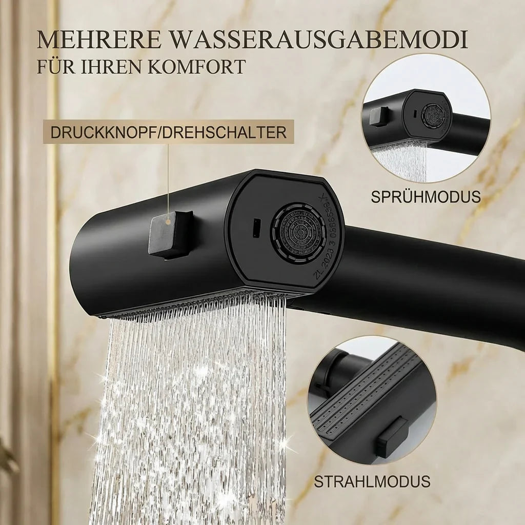 Retractable Kitchen Faucet with LED Light and 5 Spray Options