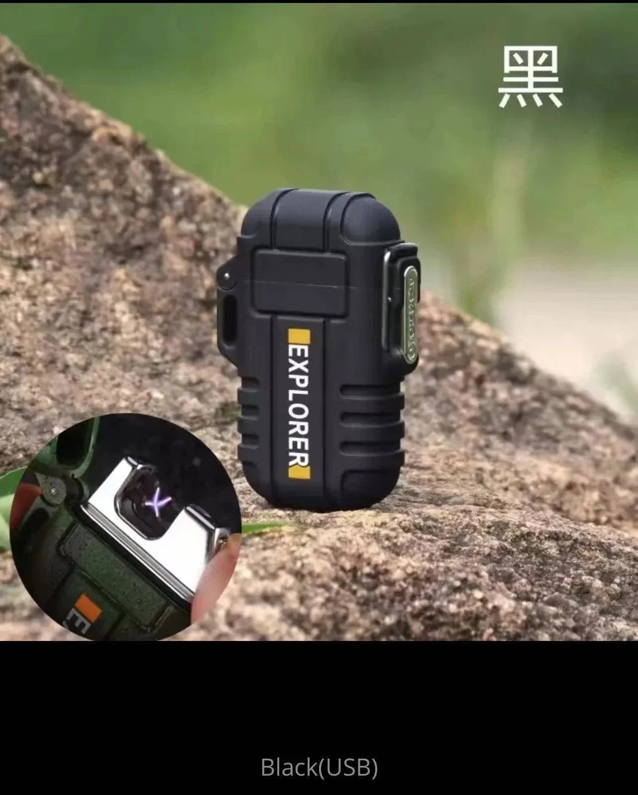 Waterproof Dual Arc Lighter with USB Rechargeable Plasma for Outdoor Use