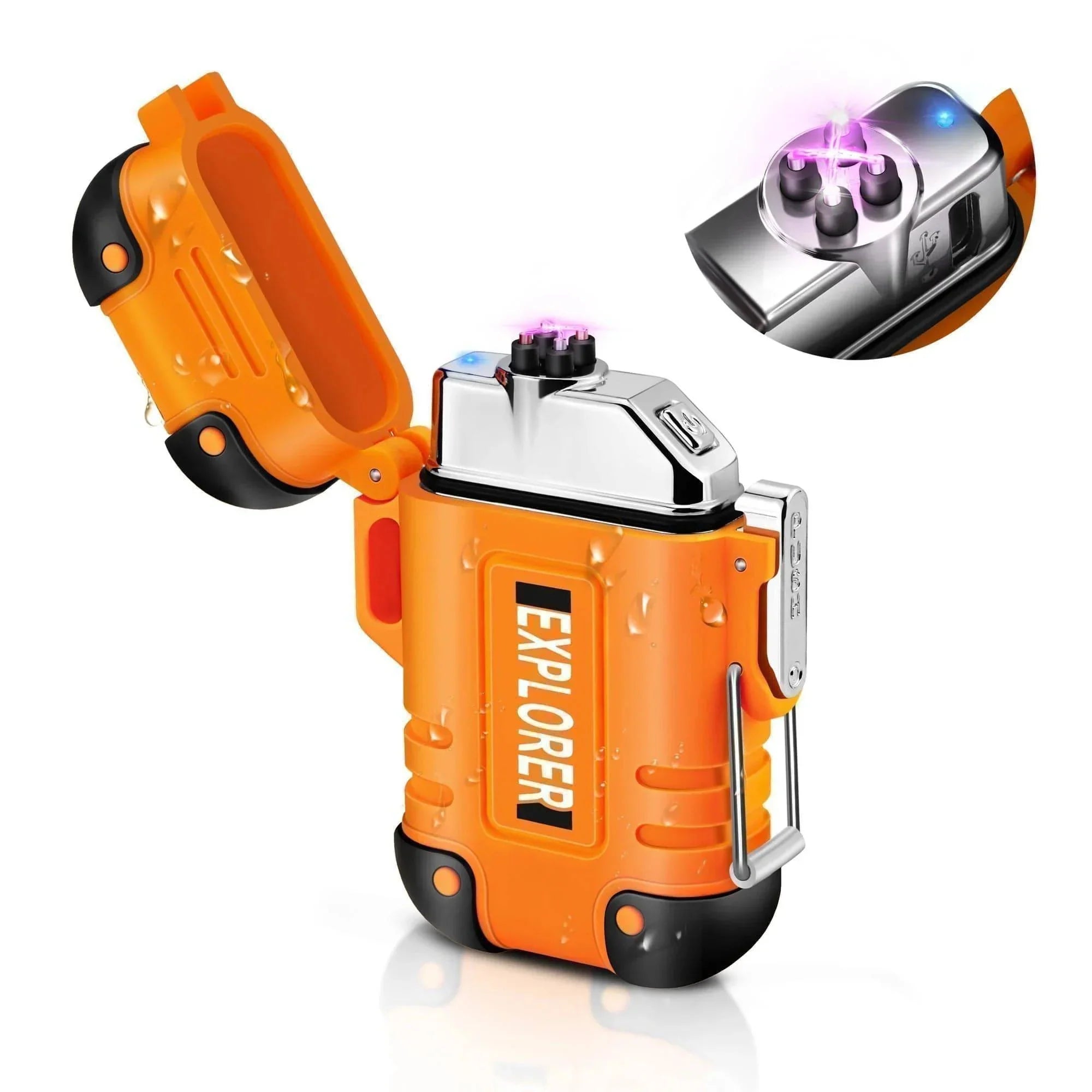 Waterproof Dual Arc Lighter with USB Rechargeable Plasma for Outdoor Use