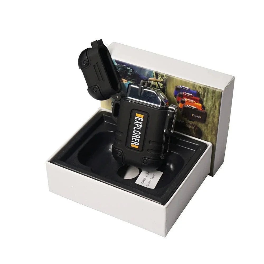 Waterproof Dual Arc Lighter with USB Rechargeable Plasma for Outdoor Use