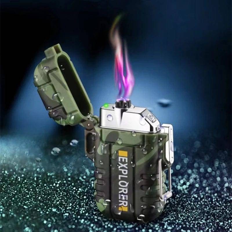 Waterproof Dual Arc Lighter with USB Rechargeable Plasma for Outdoor Use