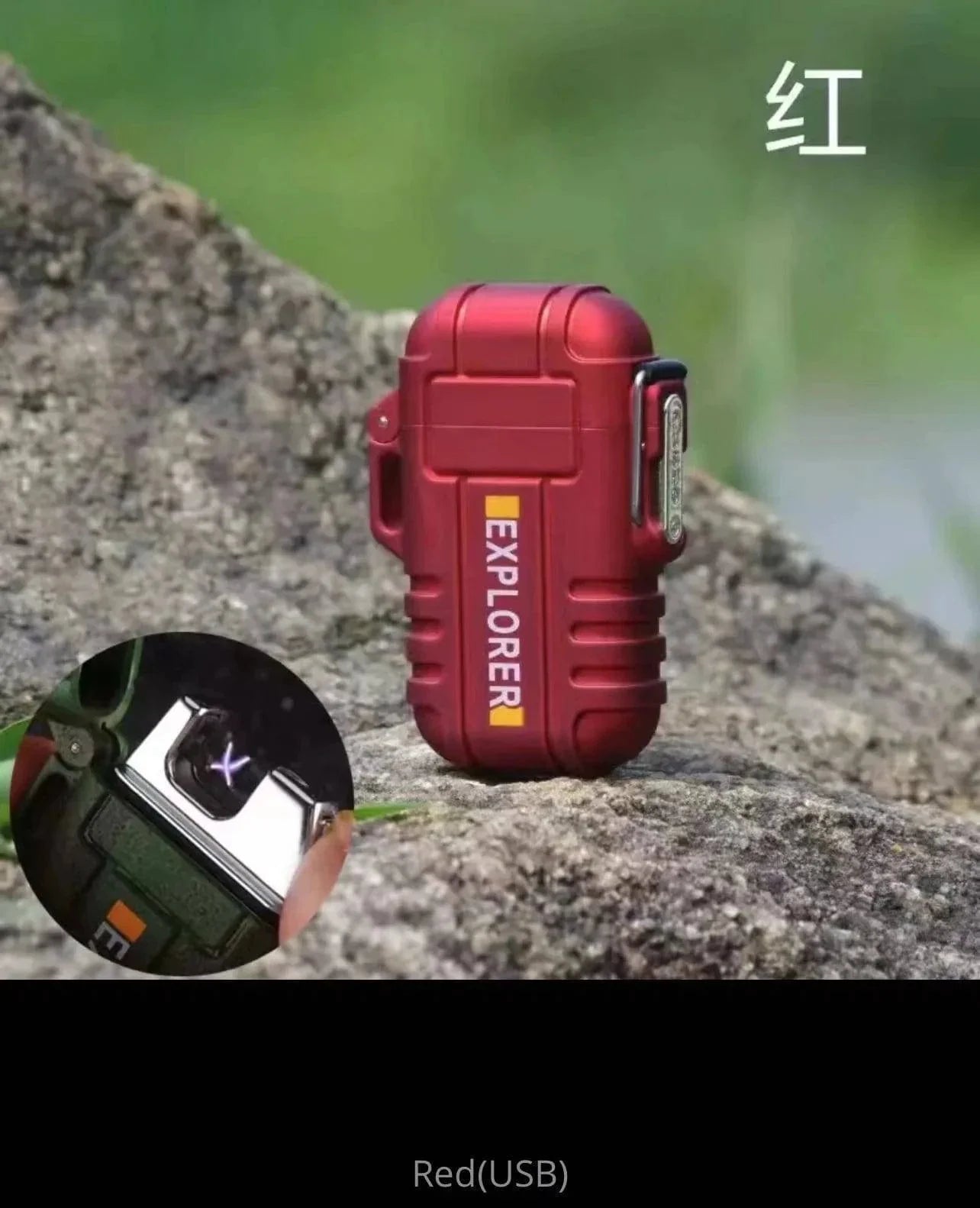 Waterproof Dual Arc Lighter with USB Rechargeable Plasma for Outdoor Use