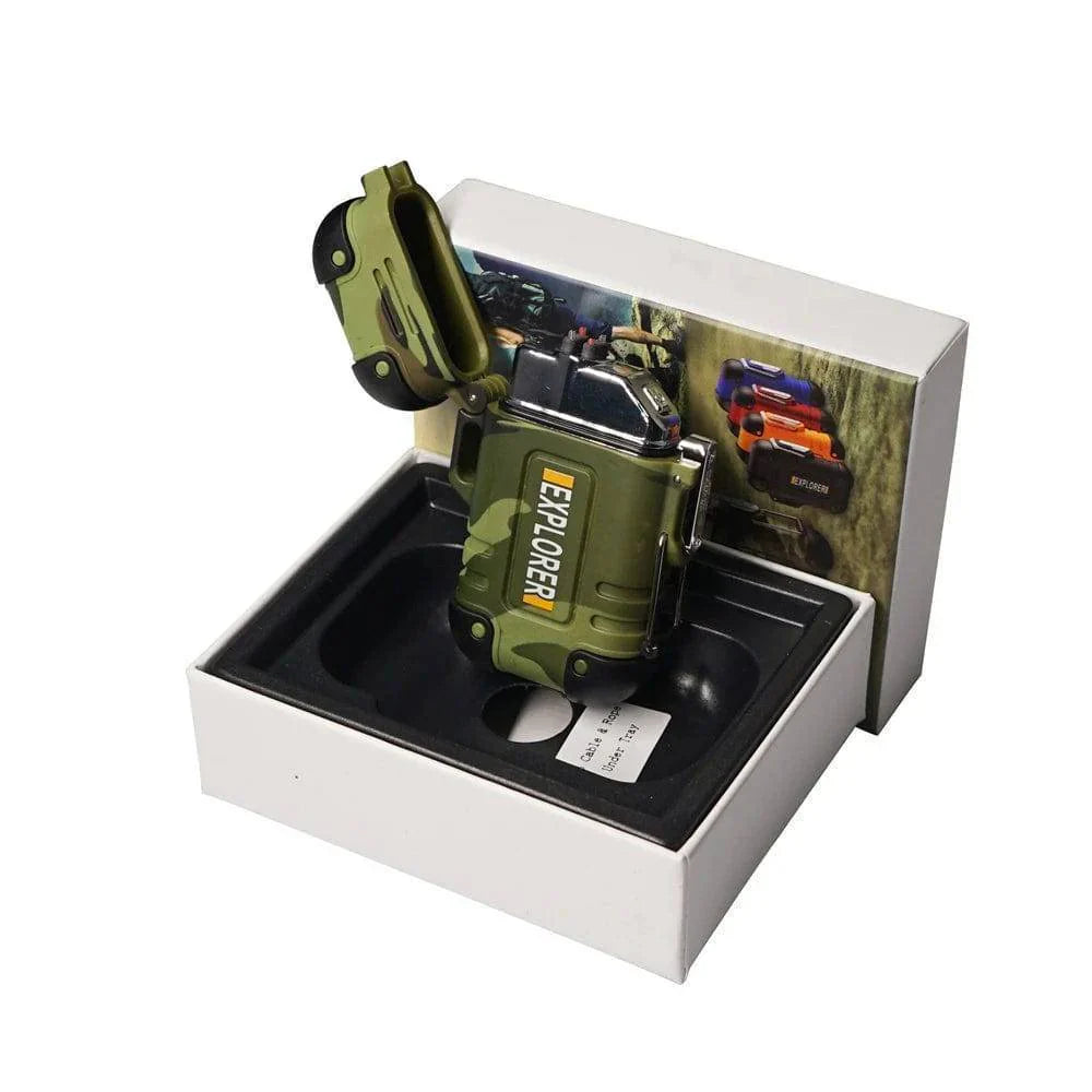 Waterproof Dual Arc Lighter with USB Rechargeable Plasma for Outdoor Use