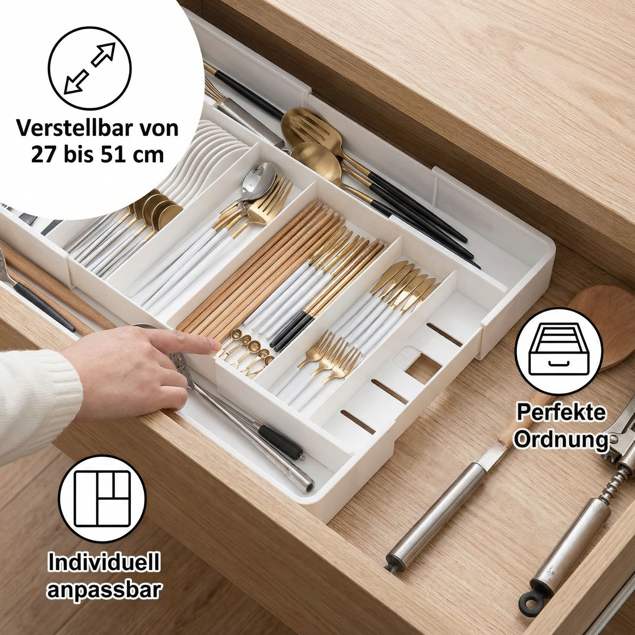 Drawer Organizer for Kitchen and Home