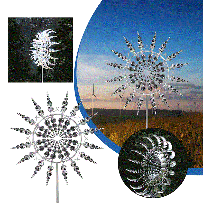 Outdoor Garden Wind Spinner in Metal, Rust-Resistant Decoration
