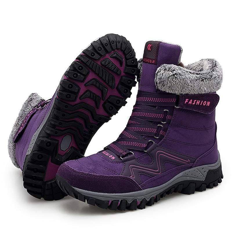 Warm Outdoor Snow Boots for Women in Suede Leather