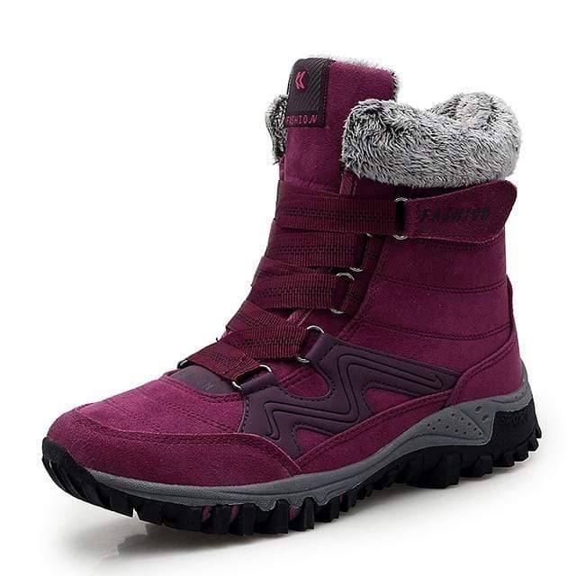 Warm Outdoor Snow Boots for Women in Suede Leather