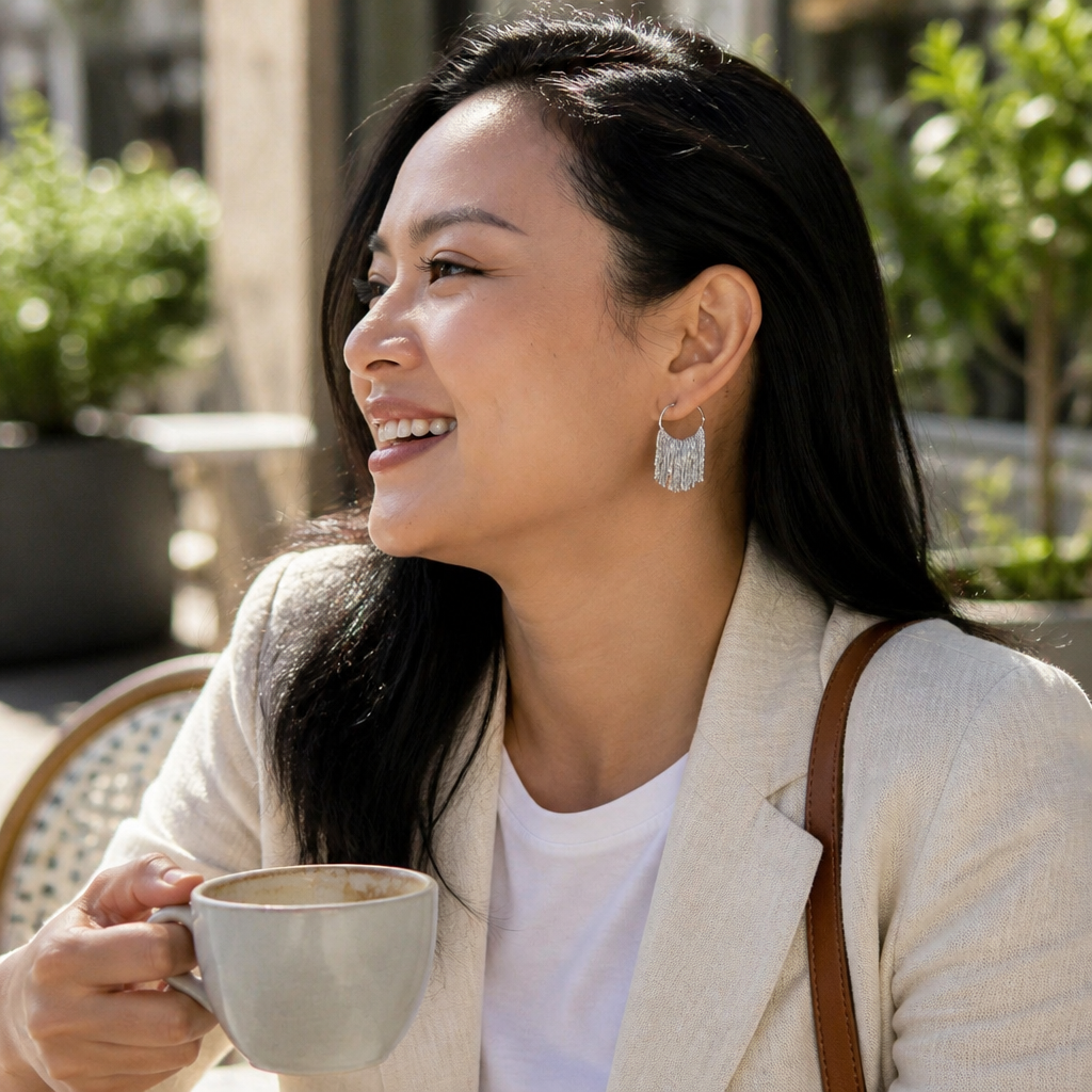 CascadeAura™ – Shimmering Waterfall Tassel Earrings with Hypoallergenic Finish