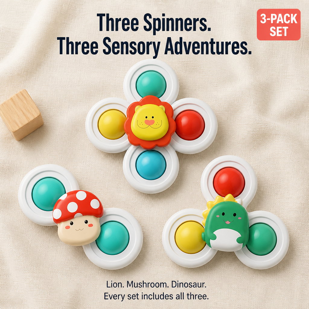 SpinSoothe™ — Stick One on the Tray and Finish Your Meal in Peace | 3-Pack