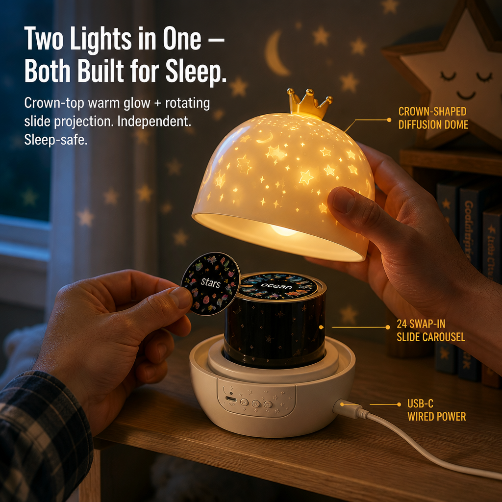 RadiantDreams™ — End Bedtime Battles With 24 Sky and Ocean Projection Scenes