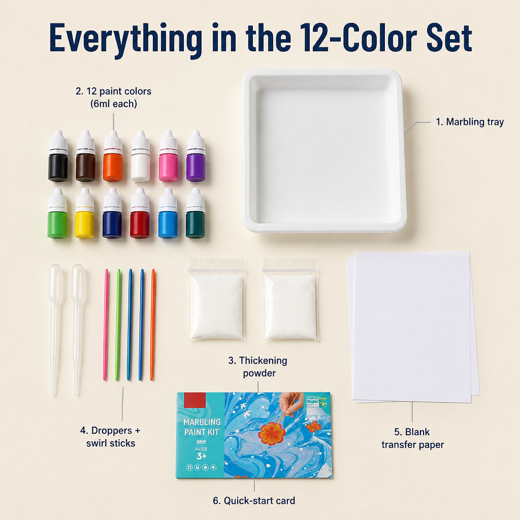 SplashMuse™ Marbling Paint Kit — Swirl, Lift & Hang Real Marbled Prints Kids Make Themselves