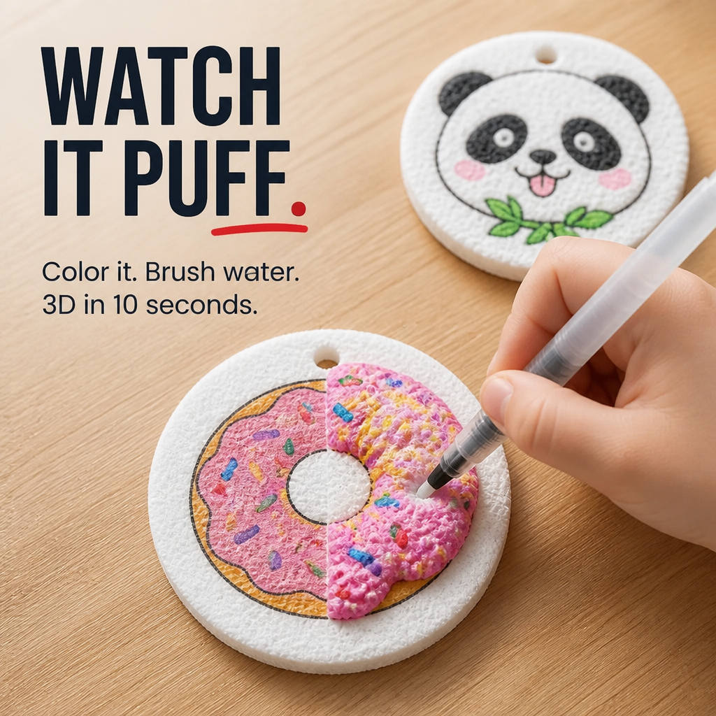 BubblePlay™ — Turn Markers and Water Into 3D Puffy Keepsakes Kids Hang Themselves