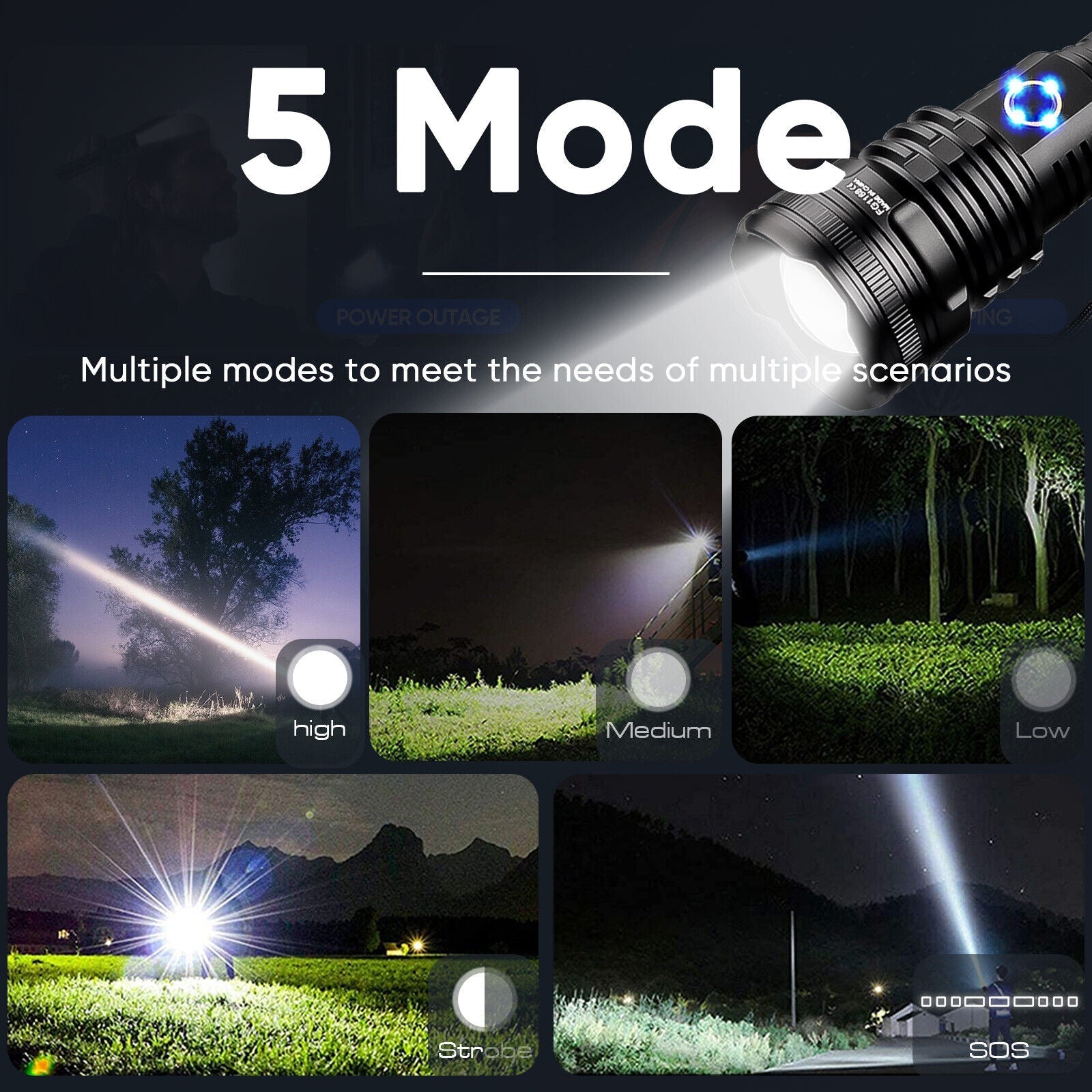 USB Rechargeable Tactical Flashlight with XHP90 LED Technology
