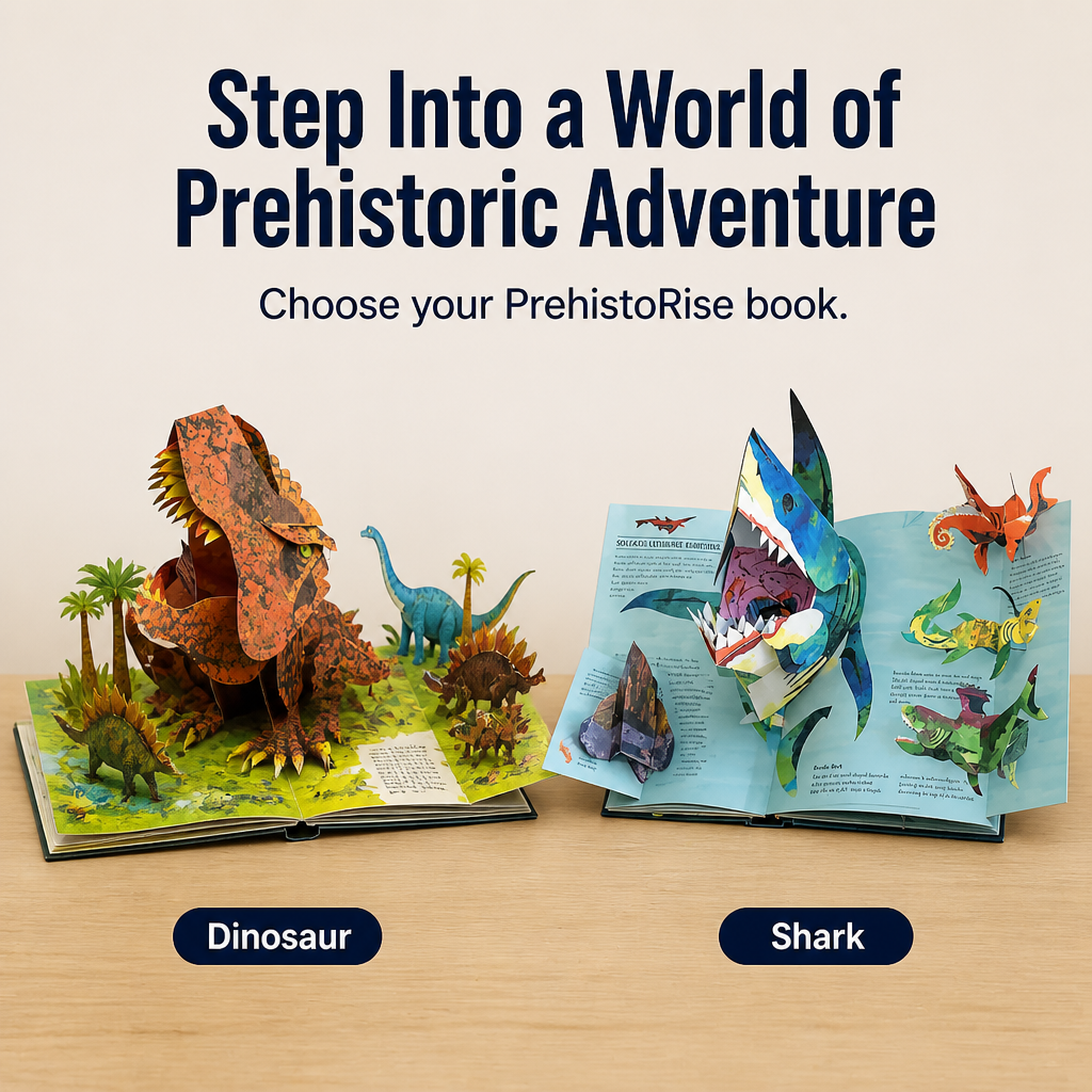 PrehistoRise™ — Watch Dinosaurs Leap Off the Page & Hold Their Attention for Real