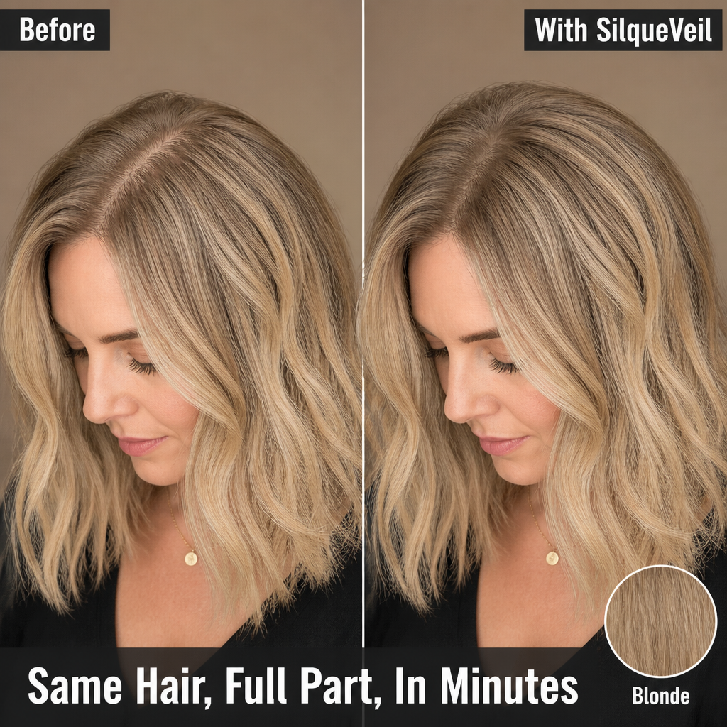 SilqueVeil™ — Cover Thinning Hair With a Part That Looks Like Real Scalp