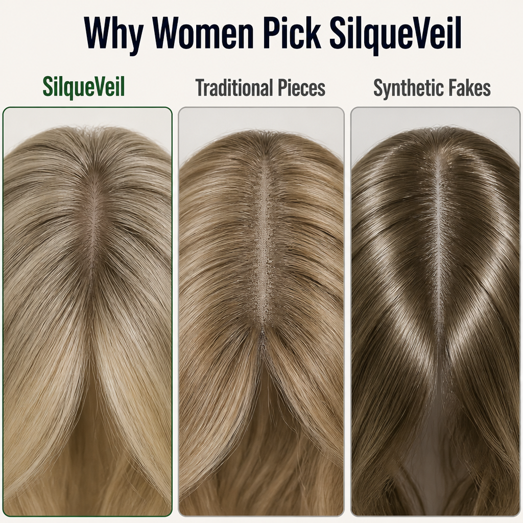SilqueVeil™ — Cover Thinning Hair With a Part That Looks Like Real Scalp