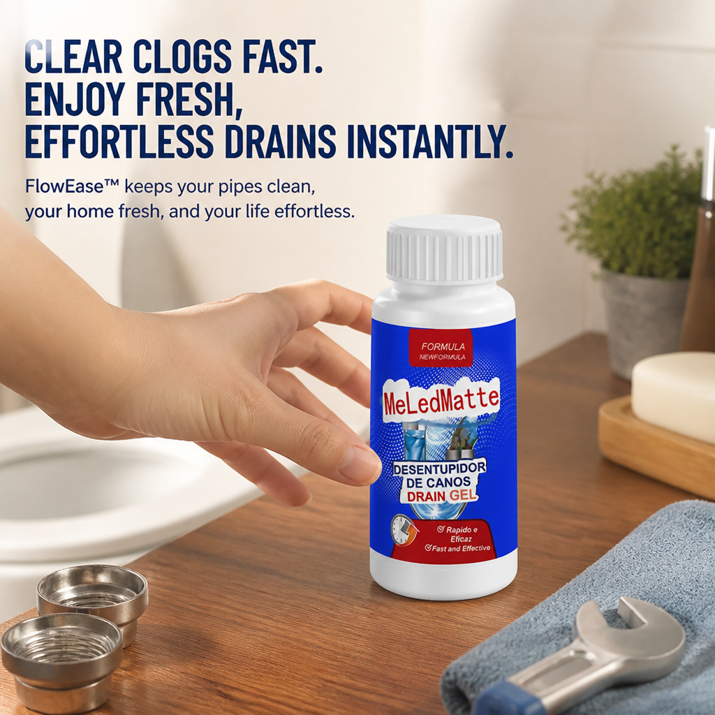 FlowEase™ — Dissolve Hair, Grease & Gunk Without Wrecking Your Pipes