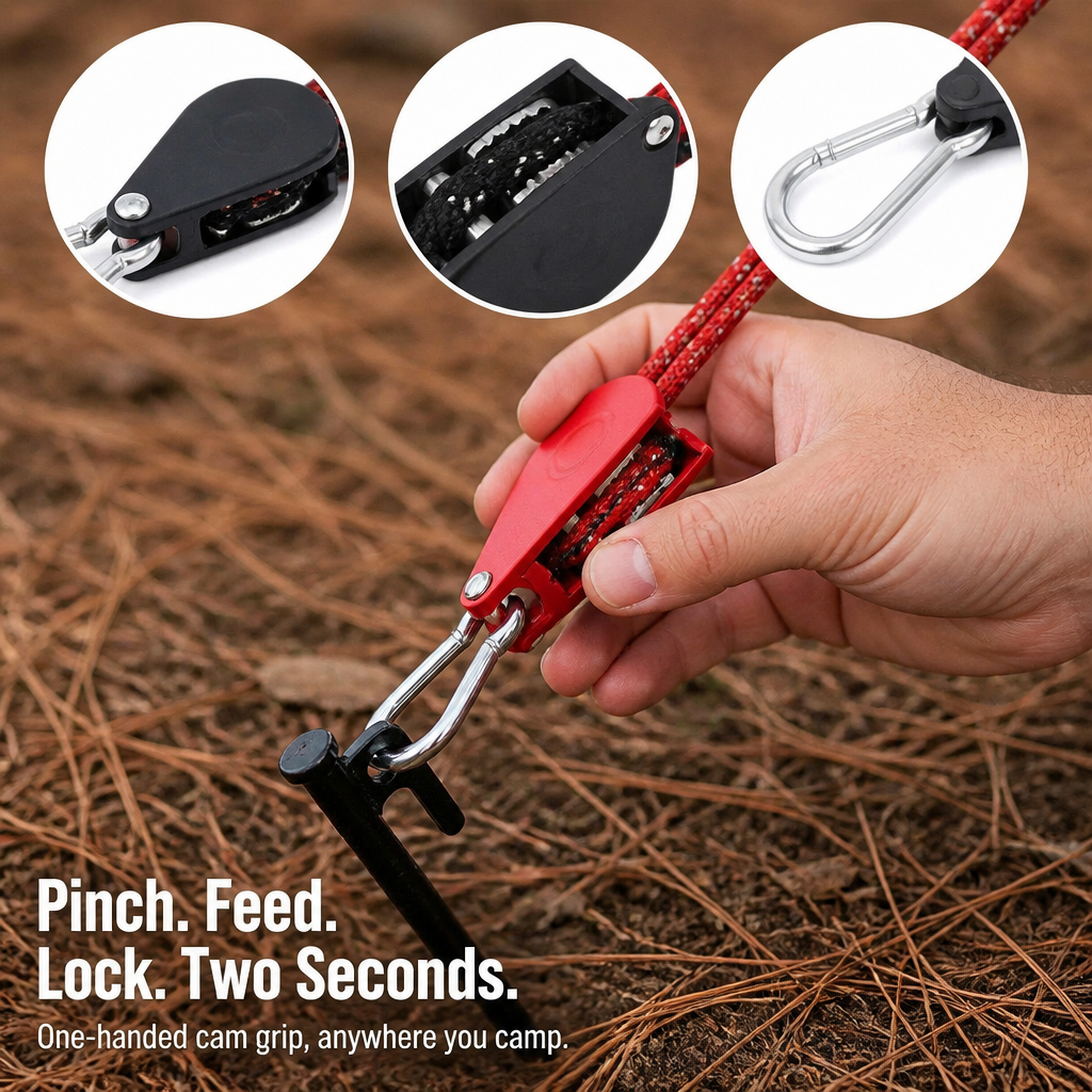 StrataLink™ — Pitch It Tight, Lock It Once, Forget the Knots