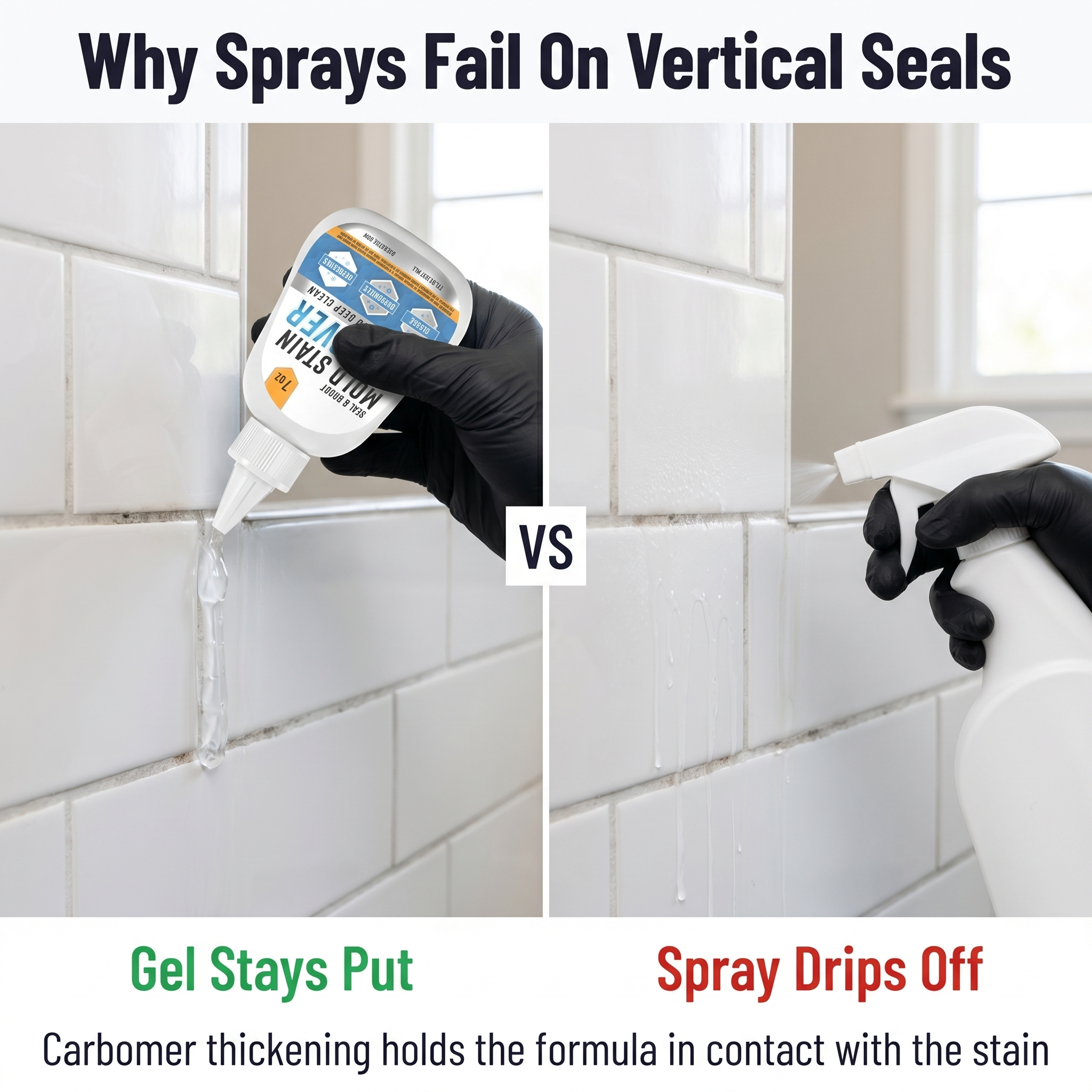CrystalPure™ — Lift Black Mold From Washing Machine Seals & Grout in Hours