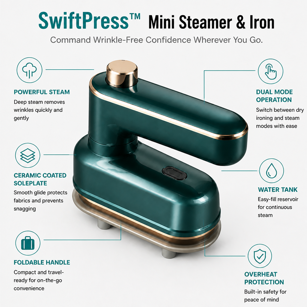 SwiftPress™ — Command Wrinkle-Free Confidence Wherever You Go