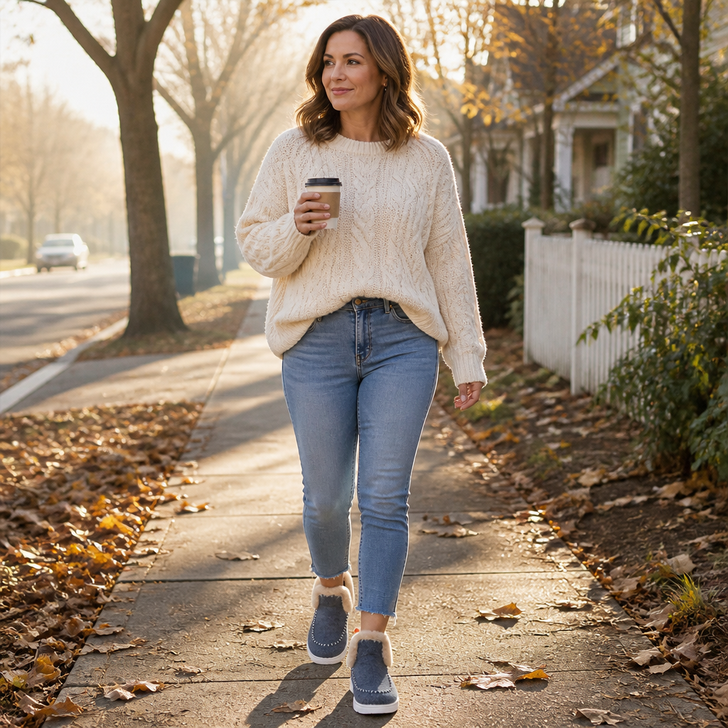 StrideEase™ – Cozy Faux Fur-Lined Slip-On Winter Boots