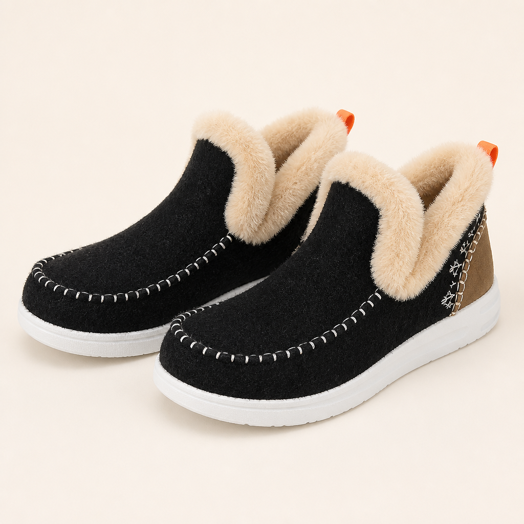 StrideEase™ – Cozy Faux Fur-Lined Slip-On Winter Boots