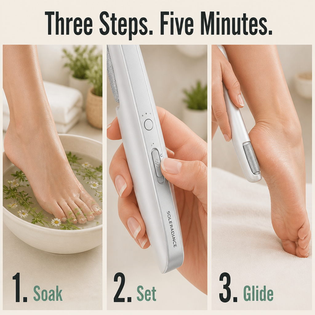 SoleRadiance™ — Buff Away Cracked, Calloused Heels At Home In Minutes