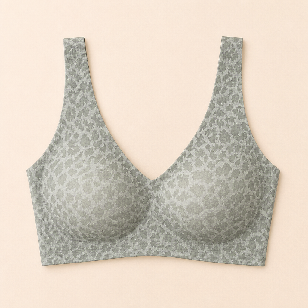 SilquiEase™ – Seamless Wireless Leopard Print Bra with Cut-Out Back