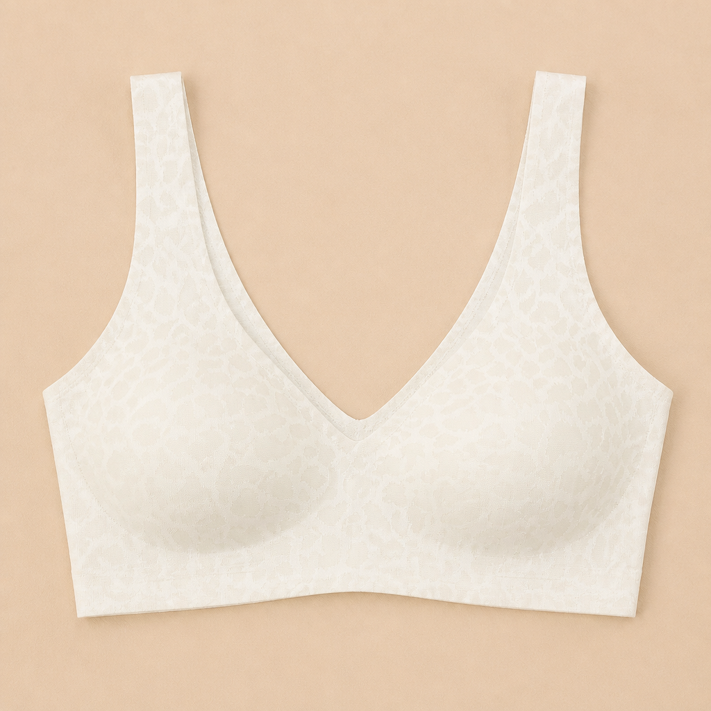 SilquiEase™ – Seamless Wireless Leopard Print Bra with Cut-Out Back
