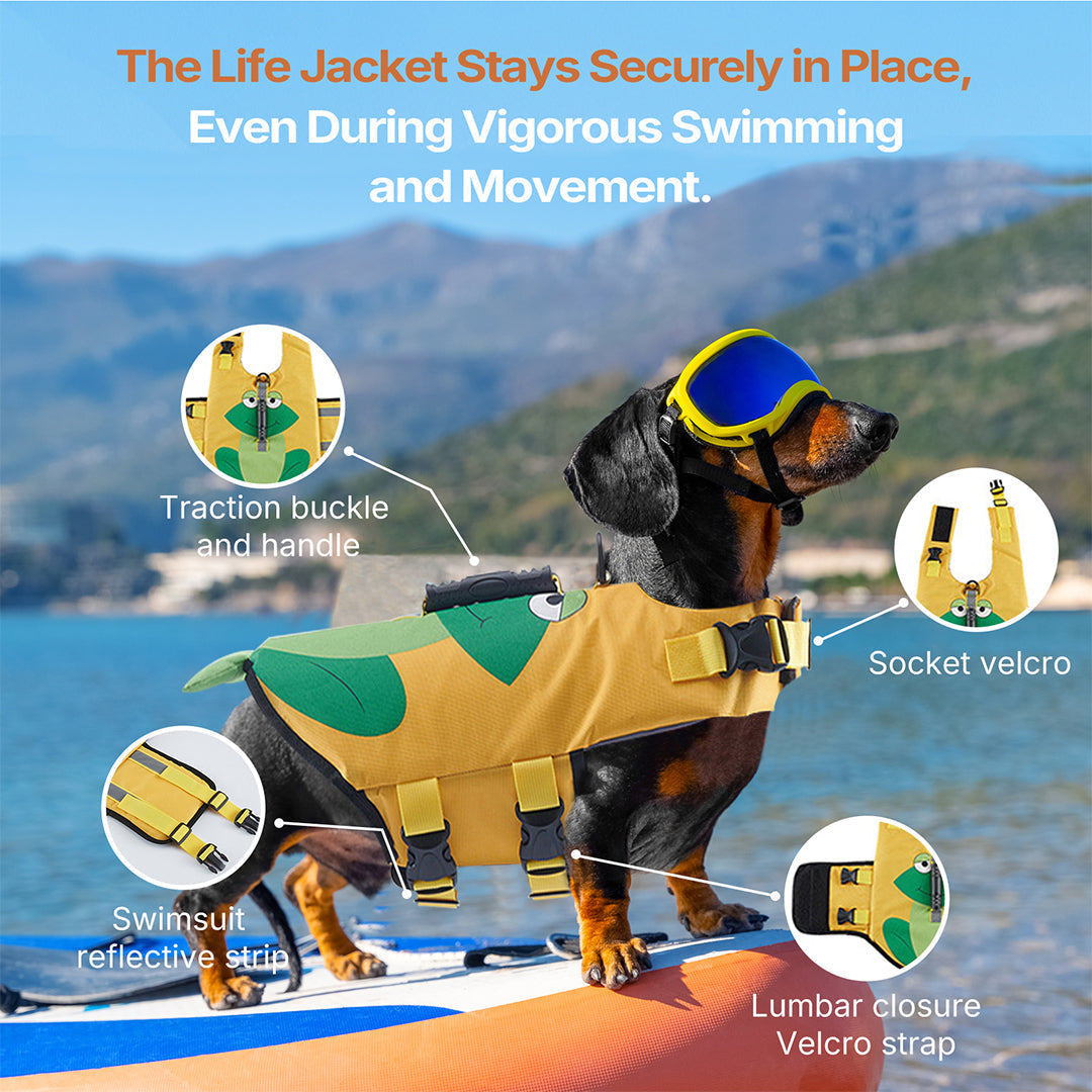 Swimming Safety Vest for Dogs - Various Animal Patterns