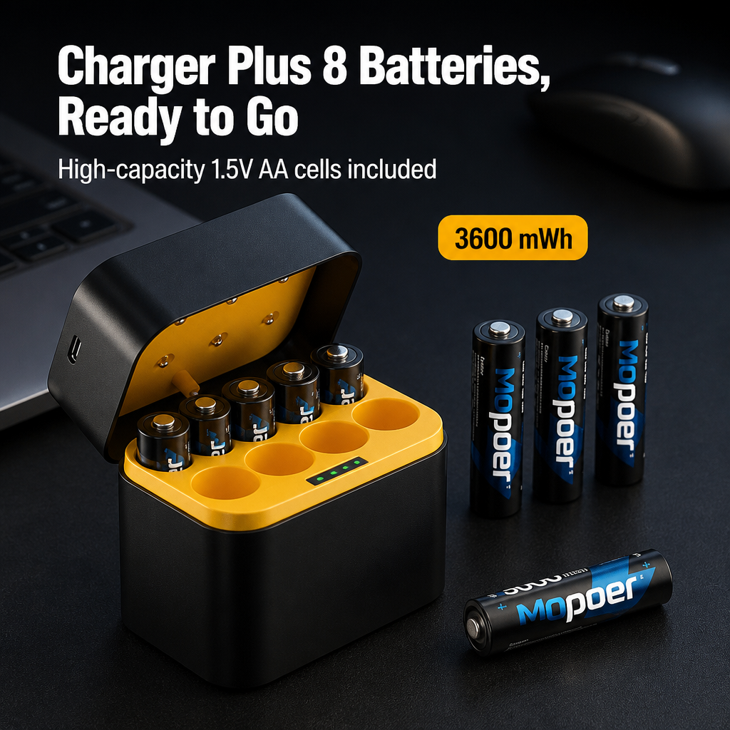 FlashPulse™ — Recharge AA & AAA Batteries to Full 1.5V Power in 2.5 Hours