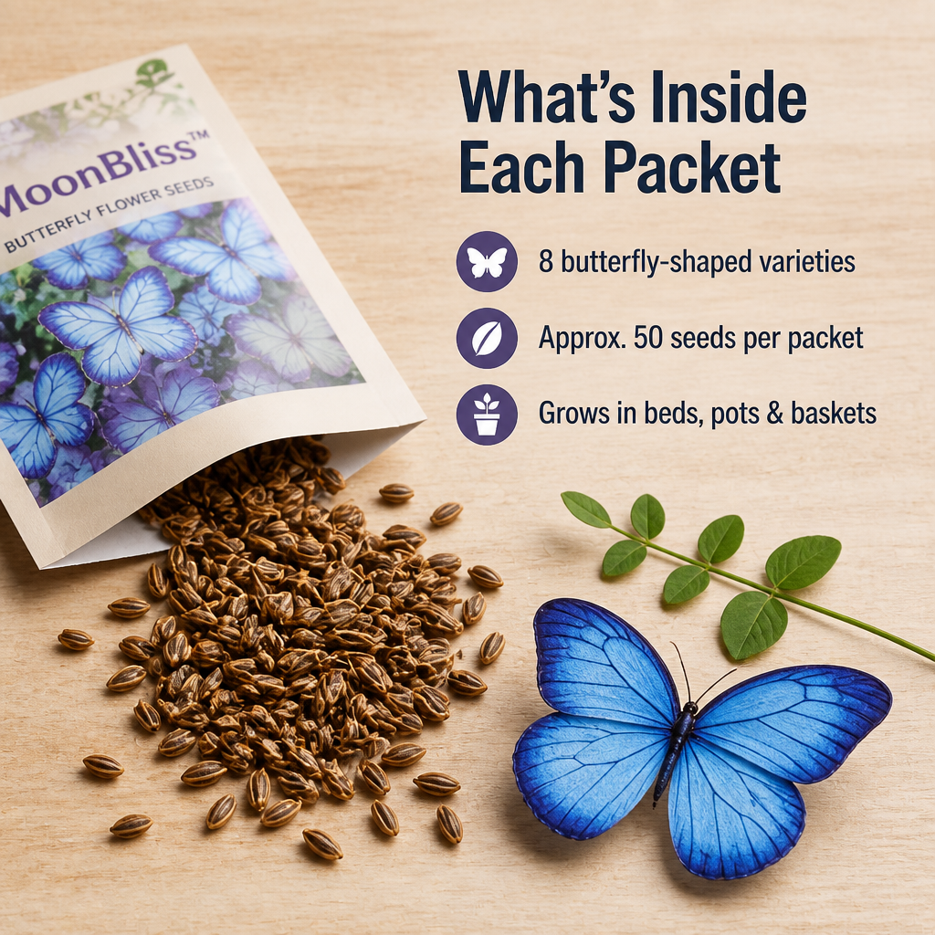 MoonBliss™ Butterfly Bloom Seeds — Grow Butterfly-Shaped Flowers That Make Your Whole Street Stop and Stare