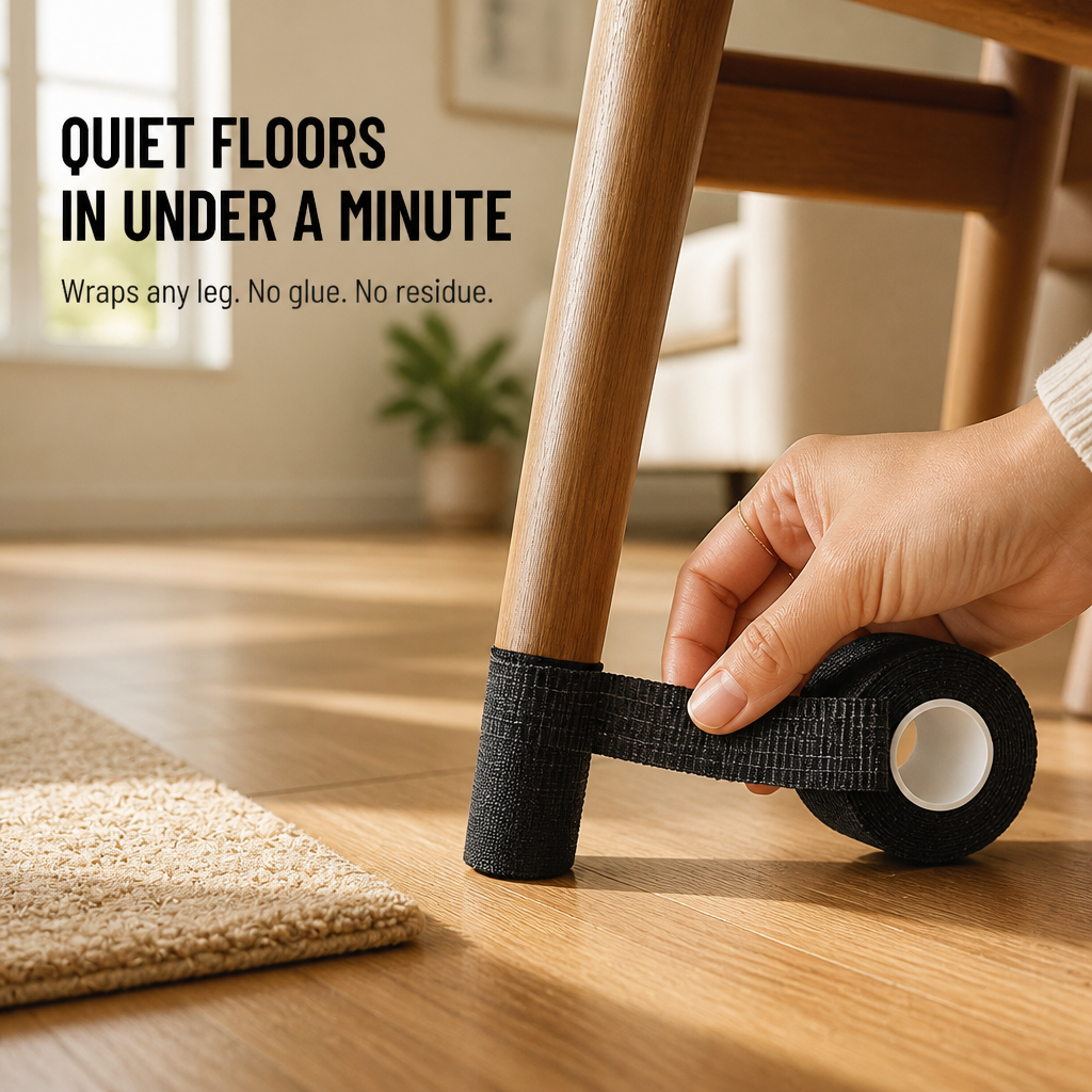 SilencioGuard™ — Wrap Any Furniture Leg to Stop Scratches & Screech