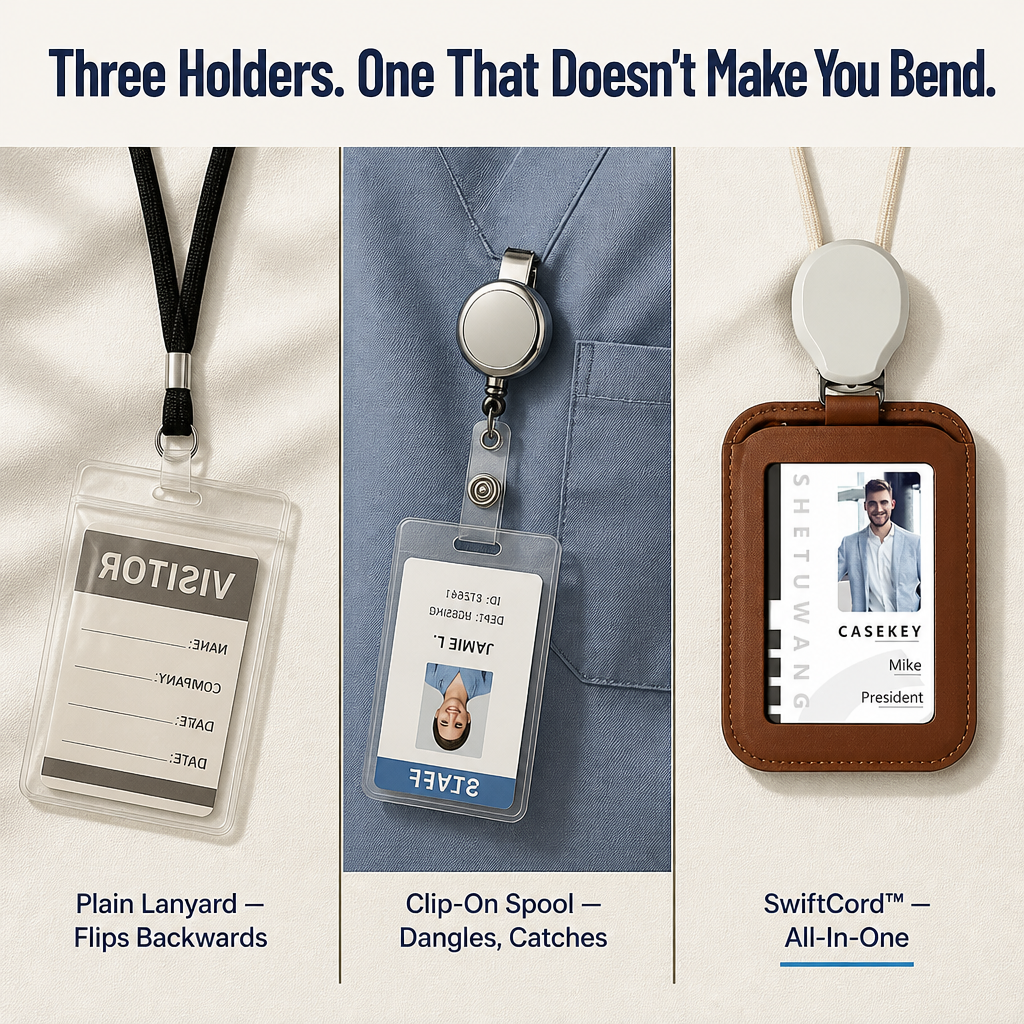 SwiftCord™ — Scan Your Badge Without Lifting It Off Your Neck