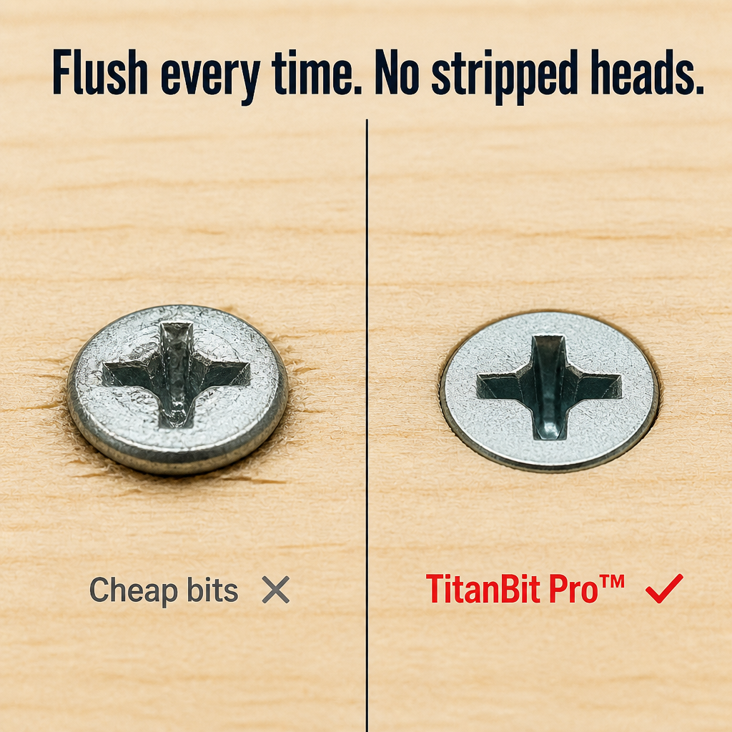 TitanBit Pro™ — Drive Through Stripped Screws Without Cam-Out or Snapped Bits